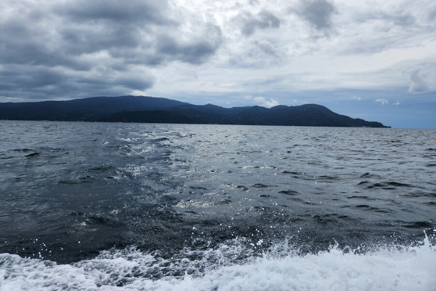 遠ざかる伊豆半島